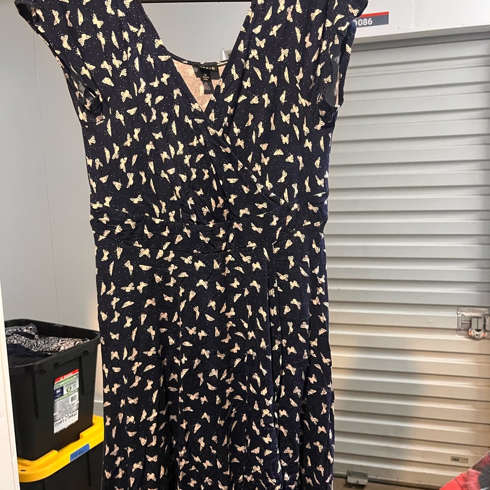 Torrid Dark Blue Dress with Butterfly Pattern